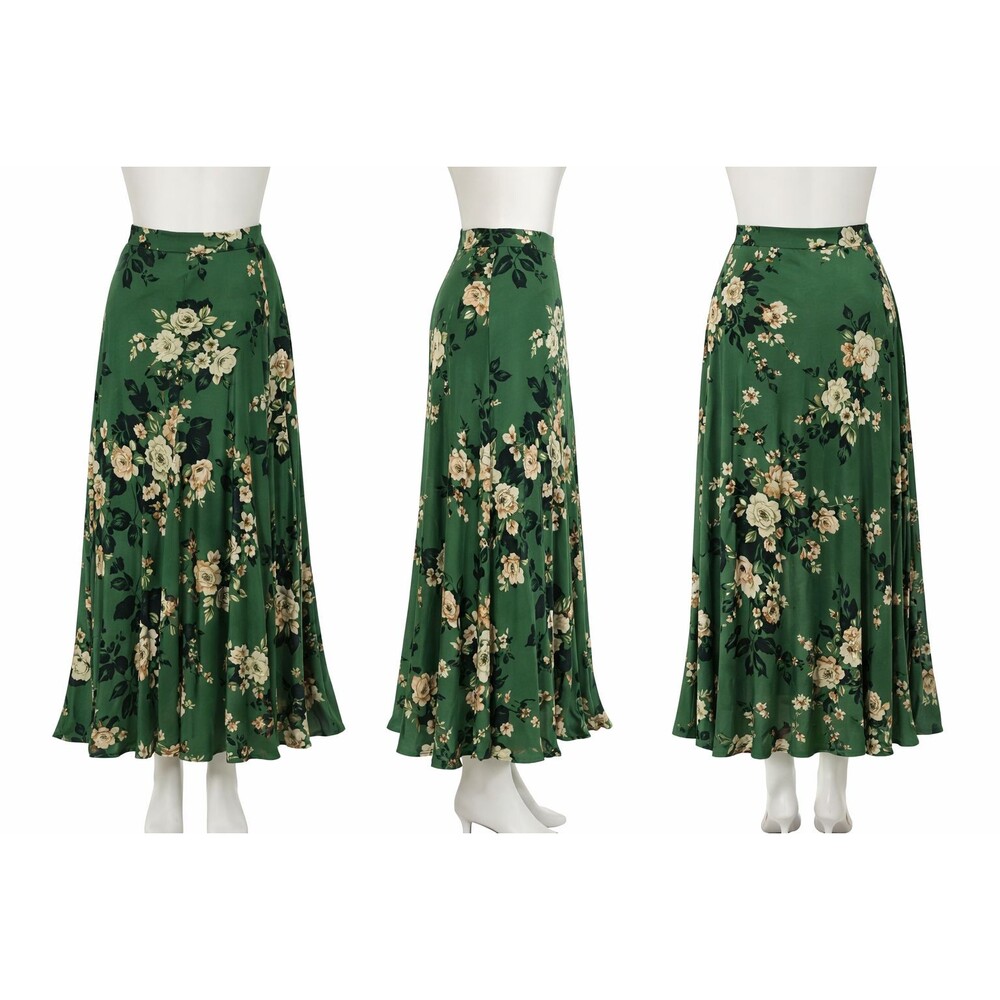 Sugarlips Floral Maxi Flare Skirt Med Ruffles Asymmetric Hem Cottagecore Peasant